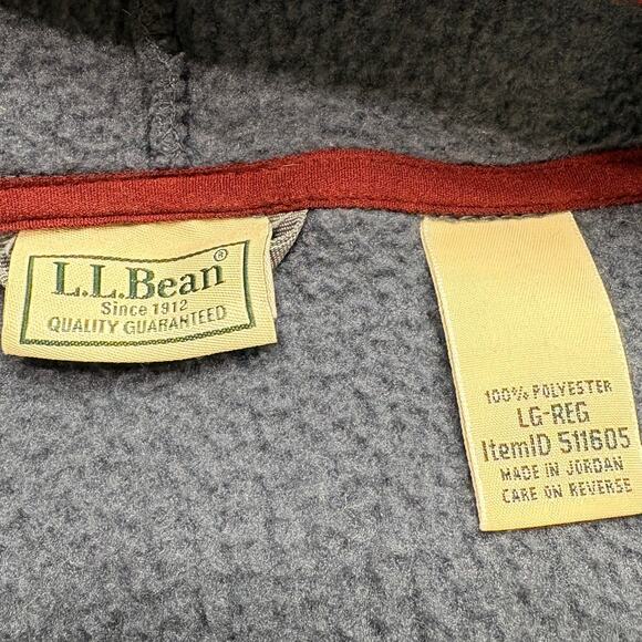 LL Bean Mens Size L Katahdin Sherpa Fleece Pullover Gunmetal Gray 1/4 Zip Pocket - Picture 7 of 13
